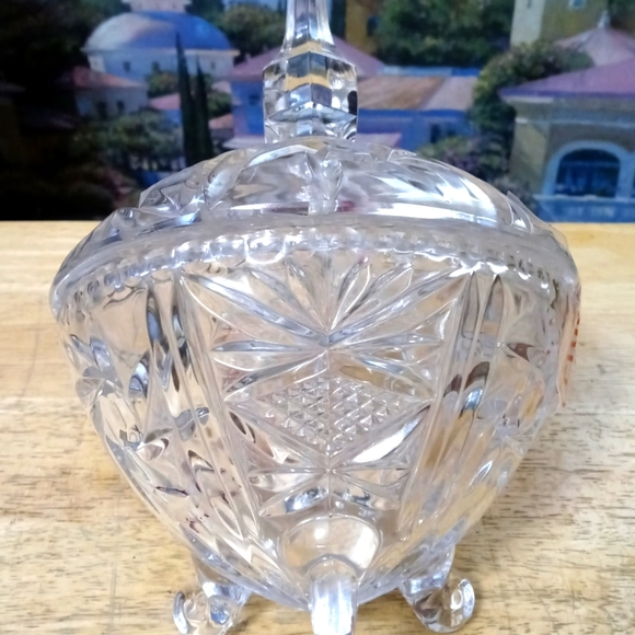 🍬  Beautiful&Heavy Vintage,Cut Etched Crystal Lead Candy Dish,Like🆕Gift It. 🍬 - Picture 5 of 8